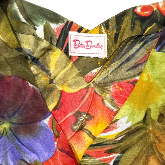 Vintage Betty Barclay, Tropical Print Down Button Down Shirt - Picture 2 of 4